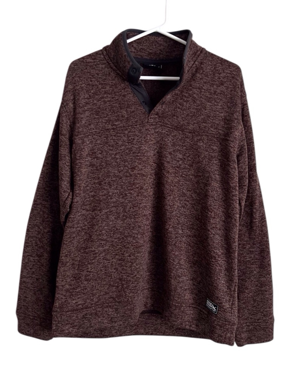 Eddie Bauer Brown Sweater Fleece Pullover Quarter Snap Gorpcore Men’s Medium
